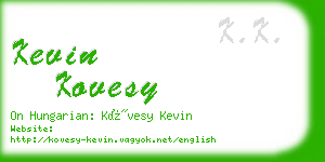 kevin kovesy business card